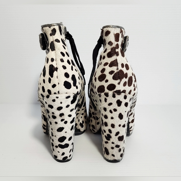 TOP SHOP UNIQUE Vintage Women Ankle Boots Size 7 Natural Material Zip Leather - Picture 4 of 12